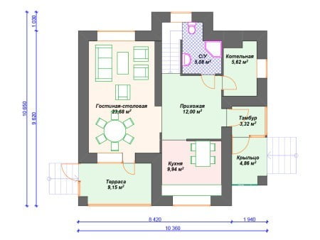 Проект дома К-128 (137.39 кв.м) Проект дома К-128 (137.39 кв.м)