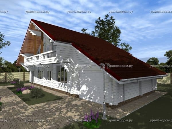 Двухэтажный дом из бруса с Гаражом НАГАЕВО 2-8(10)-17,8(15,5) Двухэтажный дом из бруса с Гаражом НАГАЕВО 2-8(10)-17,8(15,5)