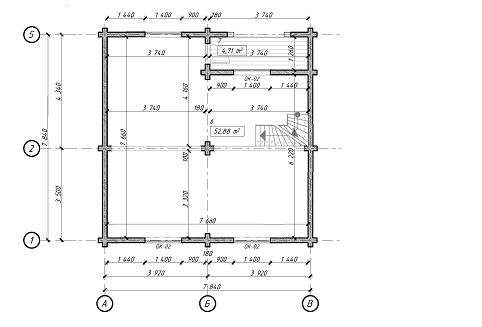 Проект дома из бруса №АС-09 Проект дома из бруса №АС-09