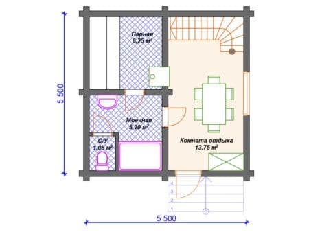 Проект бани Б-062 (50.69 кв.м) Проект бани Б-062 (50.69 кв.м)
