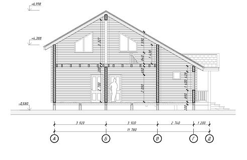Проект дома из бруса №АС-09 Проект дома из бруса №АС-09