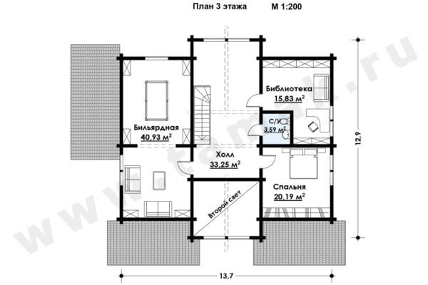 Дом из клееного бруса БД-83-1-422 Дом из клееного бруса БД-83-1-422