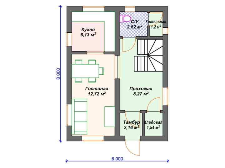 Проект дома К-125 (71.23 кв.м) Проект дома К-125 (71.23 кв.м)
