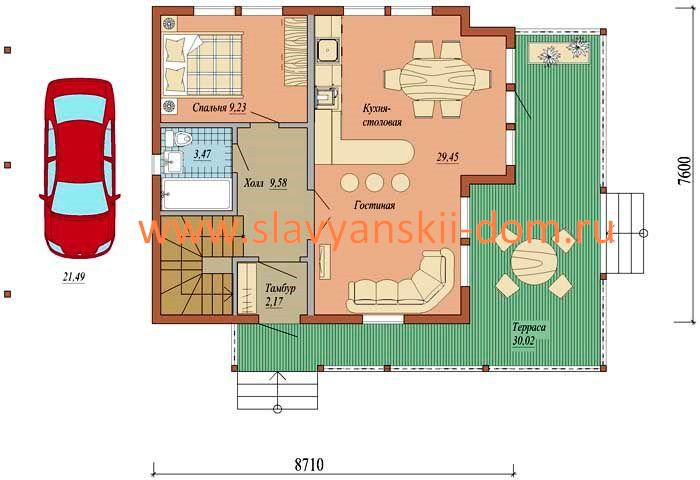 Проект "СП-05": жилой дом из сэндвич-панелей, с балконом Проект "СП-05": жилой дом из сэндвич-панелей, с балконом