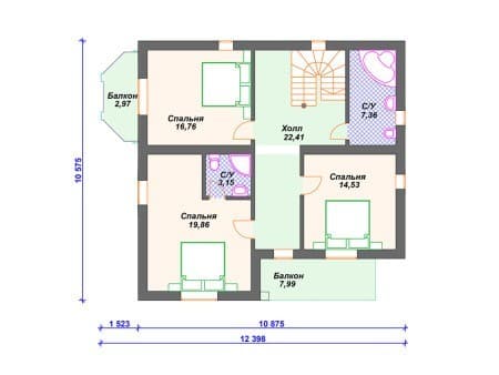 Проект дома К-084 (189.89 кв.м) Проект дома К-084 (189.89 кв.м)