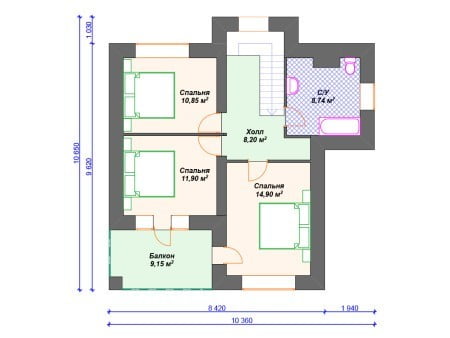 Проект дома К-128 (137.39 кв.м) Проект дома К-128 (137.39 кв.м)