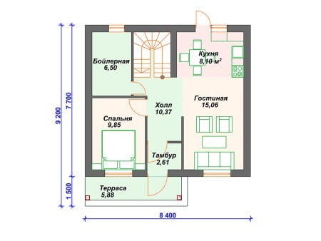 Проект дома К-085 (112.07 кв.м) Проект дома К-085 (112.07 кв.м)