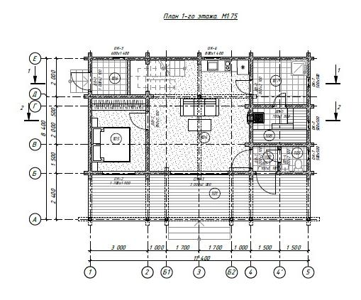 Проект дома из бруса №1044 РП Проект дома из бруса №1044 РП