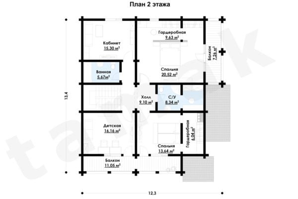 Дом из клееного бруса БД-135-1-248 Дом из клееного бруса БД-135-1-248
