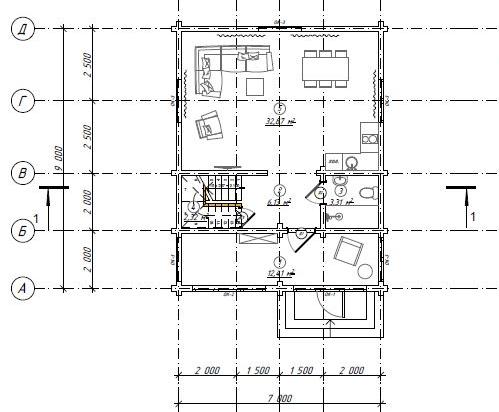 Проект дома из бруса №848 Проект дома из бруса №848