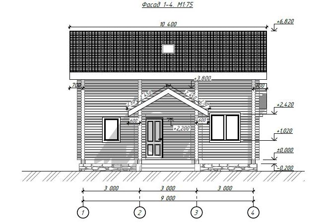 Проект дома из бруса №1035 РП Проект дома из бруса №1035 РП