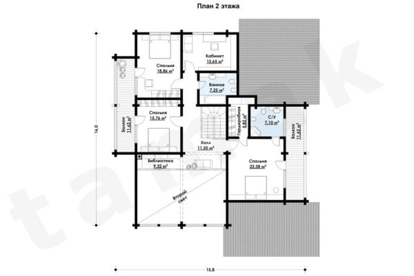 Дом из клееного бруса БД-134-1-363 Дом из клееного бруса БД-134-1-363
