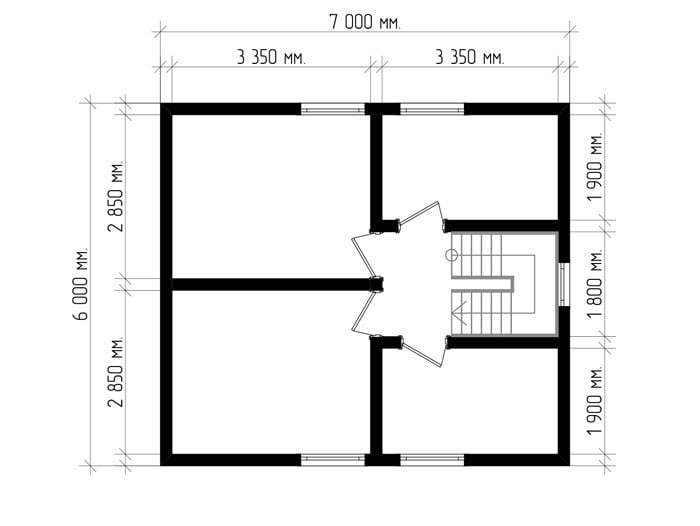Дом из бруса №33 8x7 м Дом из бруса №33 8x7 м