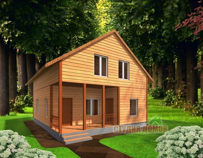 Жилой дом из бруса №3 8x10 м Жилой дом из бруса №3 8x10 м