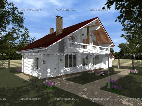 Двухэтажный дом из бруса с Гаражом НАГАЕВО 2-8(10)-17,8(15,5) Двухэтажный дом из бруса с Гаражом НАГАЕВО 2-8(10)-17,8(15,5)