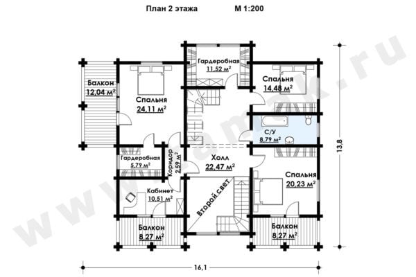 Дом из клееного бруса БД-83-1-422 Дом из клееного бруса БД-83-1-422