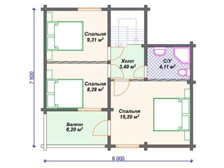 Проект дома ДС-081 (102.14 кв.м) Проект дома ДС-081 (102.14 кв.м)