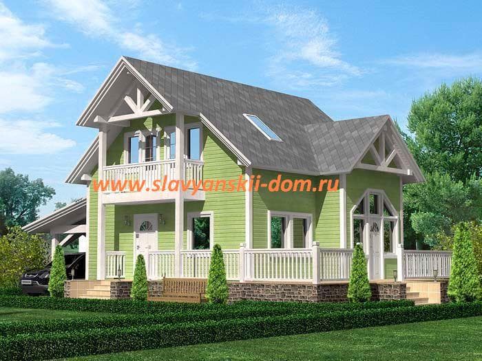 Проект "СП-05": жилой дом из сэндвич-панелей, с балконом Проект "СП-05": жилой дом из сэндвич-панелей, с балконом