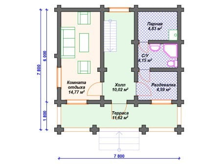 Проект бани Б-016 (89.59 кв.м) Проект бани Б-016 (89.59 кв.м)