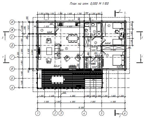 Проект дома из бруса №871 Проект дома из бруса №871