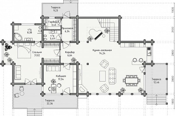Феникс 3Б — дом из бруса Феникс 3Б — дом из бруса