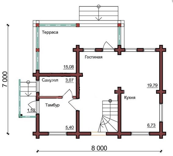 Проект дома из бруса №337 Проект дома из бруса №337