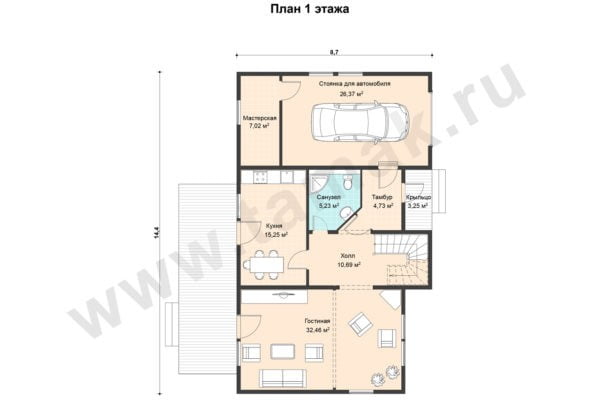 Каркасно-панельный дом ПД-68-К-190 Каркасно-панельный дом ПД-68-К-190