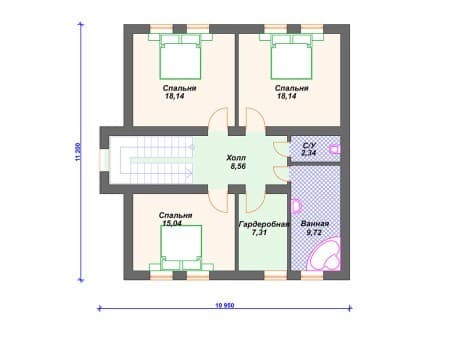 Проект дома К-091 (168.83 кв.м) Проект дома К-091 (168.83 кв.м)
