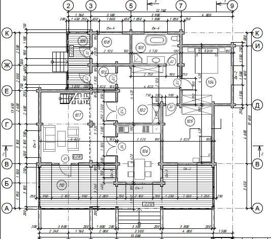 Проект дома из бруса №854 Проект дома из бруса №854