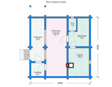 Проект бани 49м² Проект бани 49м²