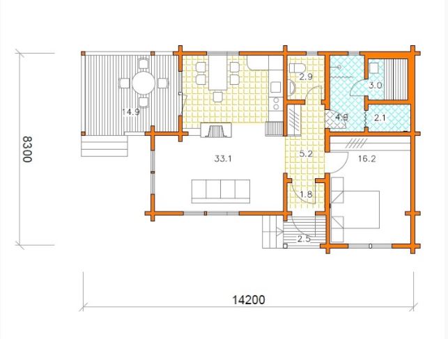 Проект дома из бруса №553 Проект дома из бруса №553