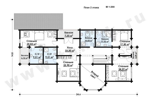 Дом из клееного бруса БД-43-1-493 Дом из клееного бруса БД-43-1-493