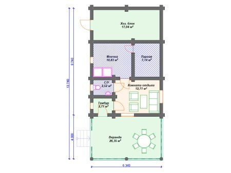 Проект бани Б-020 (79.36 кв.м) Проект бани Б-020 (79.36 кв.м)