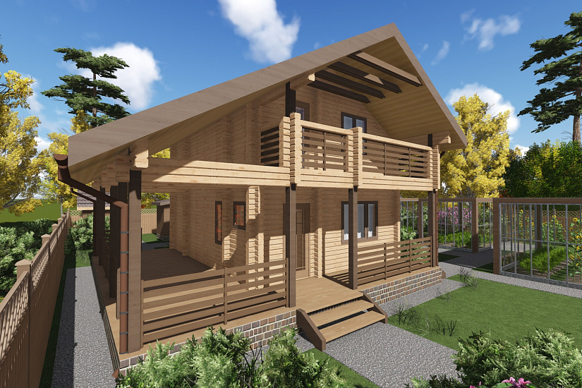 Проект дома из бруса №821