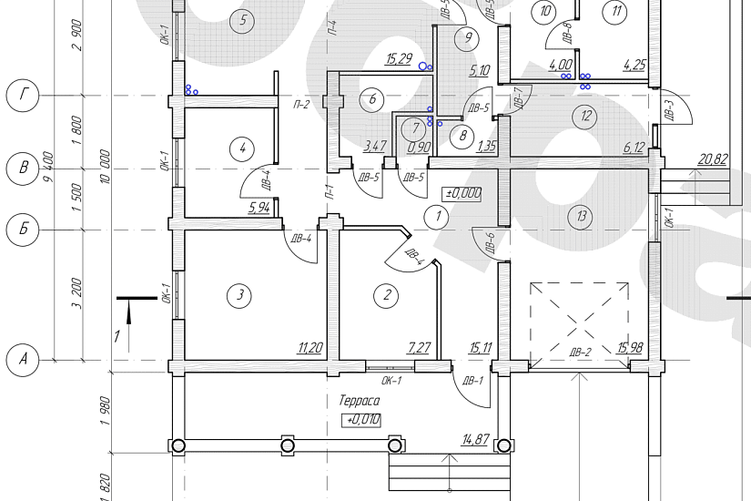 Дом-бревно250мм-11400ммх9400мм-1эт-АР