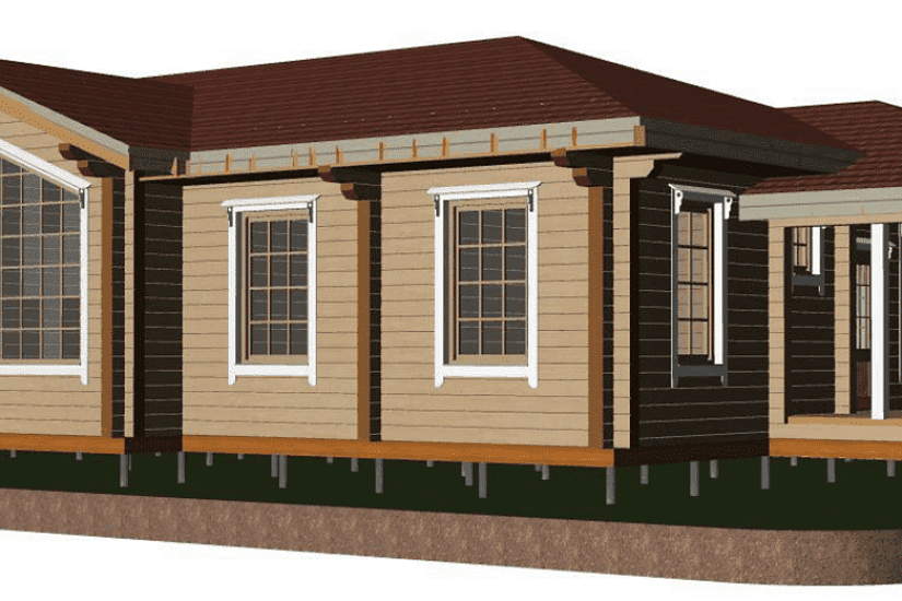 Жилой дом-брус 190х188мм-18900х11200мм-1эт-КР