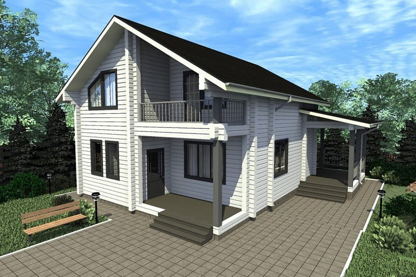 2-х эт. дом из клееного бруса 2