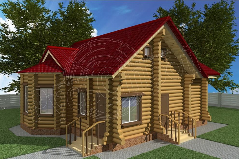 ПРОЕКТ Б-29 БАНЯ ИЗ ОЦИЛИНДРОВАННОГО БРЕВНА