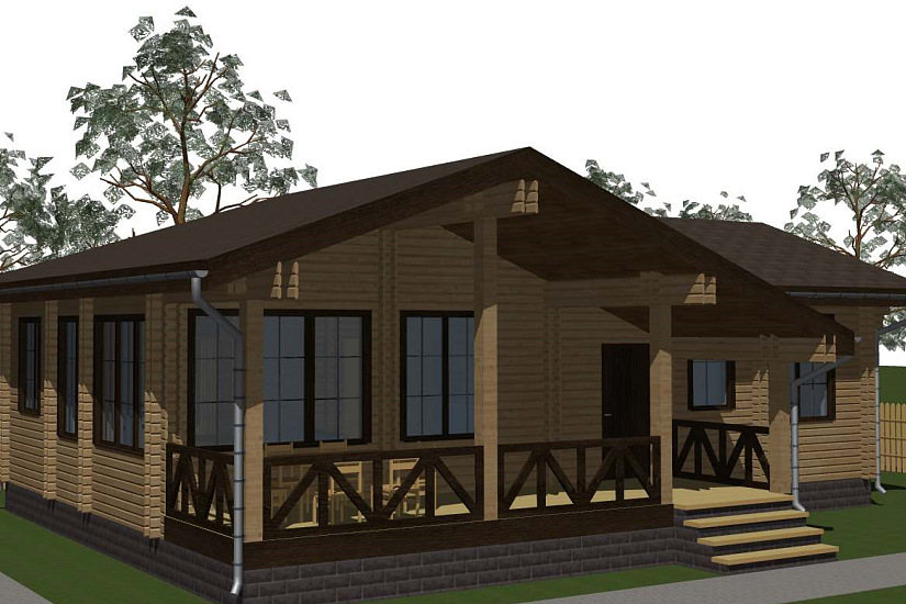 Жилой дом-двойной брус 219мм-12950х9625мм-1эт-АР-КР Жилой дом-двойной брус 219мм-12950х9625мм-1эт-АР-КР