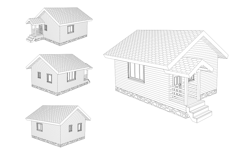 Дом-каркас150мм-7000х6000-КР Дом-каркас150мм-7000х6000-КР