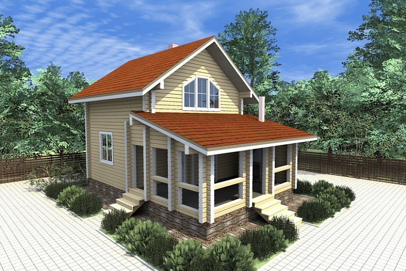 Дачный домик из клееного бруса