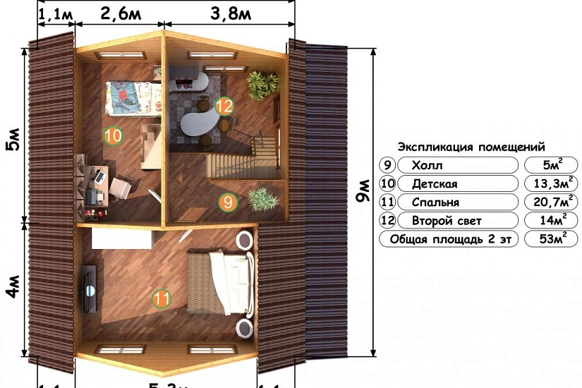ДОМ ИЗ БРУСА ДБр-134а