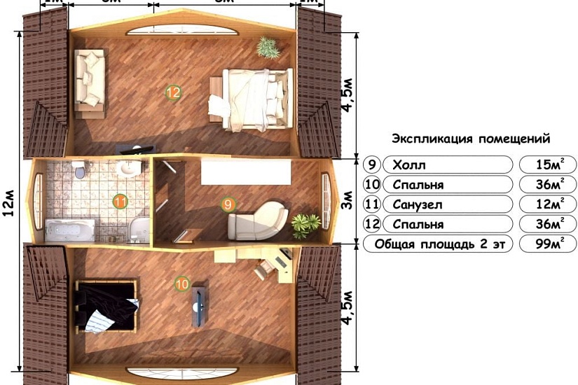 ДОМ ИЗ БРУСА ДБр-219
