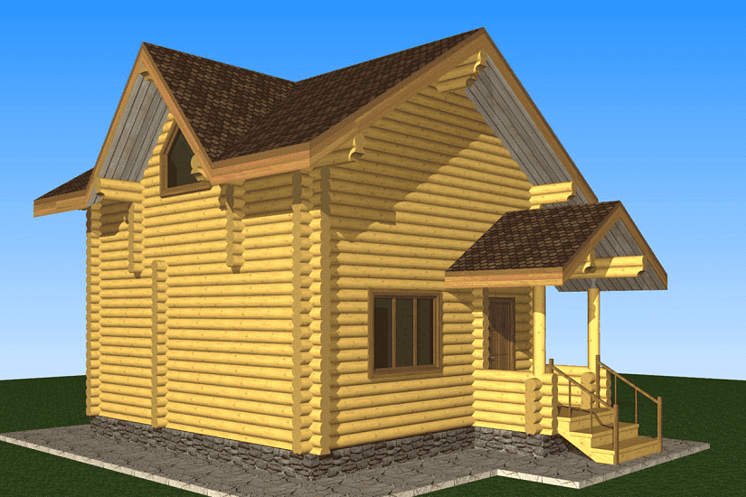 Дом-бревно240мм-7600х6200м-1,5эт-АР