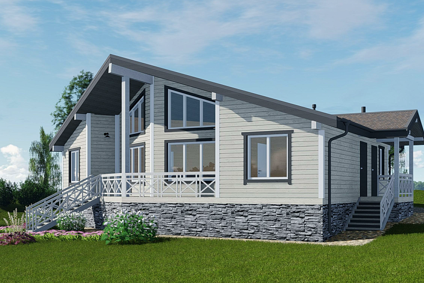 Дом-каркас 200мм-9350х15160мм-1эт-АР