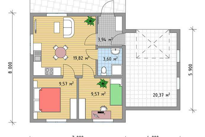 Проект "Сан-Сальвадор-70": заводской каркасный дом с гаражом