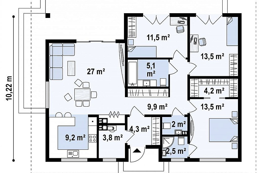ДОМ ИЗ ГАЗОБЕТОНА ГД-107
