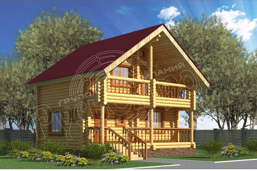 ПРОЕКТ Д-31 ДОМ ИЗ ОЦИЛИНДРОВАННОГО БРЕВНА