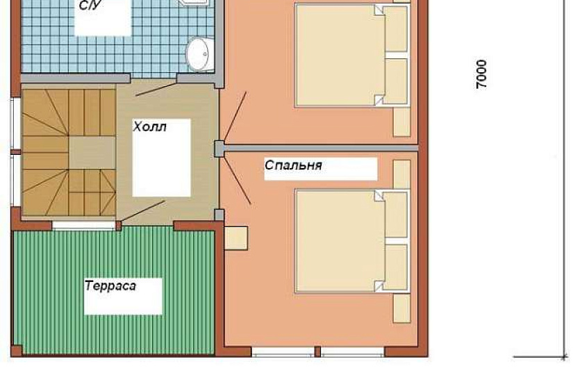  Проект "СП-02": жилой дом из сэндвич-панелей, с террасой 