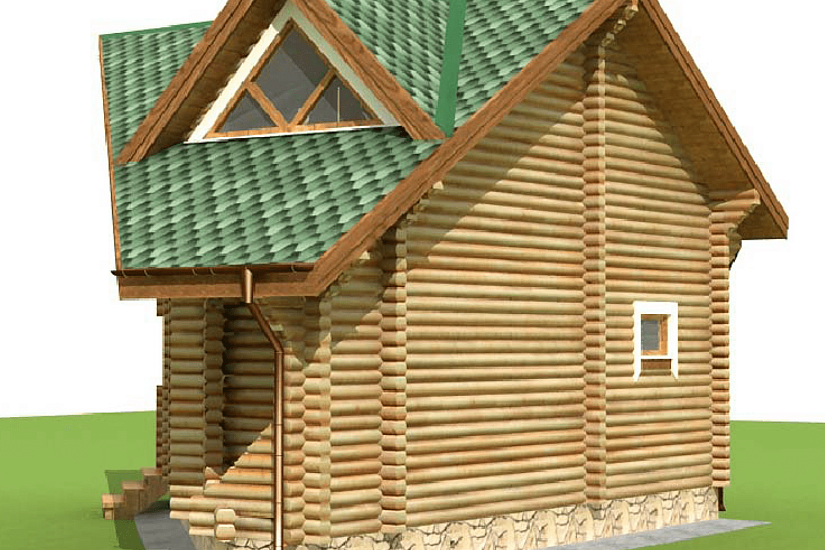 Баня из бревна 7,6х9,1 1,5 эт- АР,КР Баня из бревна 7,6х9,1 1,5 эт- АР,КР